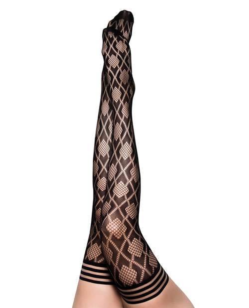 Kix'ies Elle Fishnet Diamond Thigh Hig