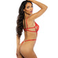 Baroque Heart Embroidered Lace Teddy - Red SM